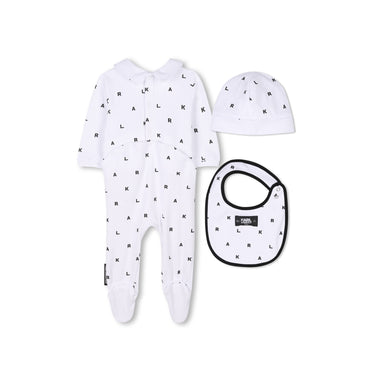 KARL LAGERFELD mameluco para bebe, con gorro y babero, set